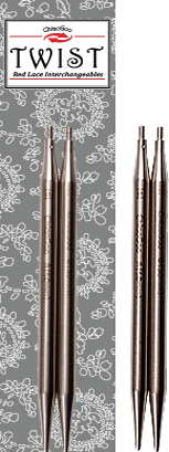 Съемные металлические спицы без лески ChiaoGoo TWIST Lace Tips, длина спицы 10 см фото