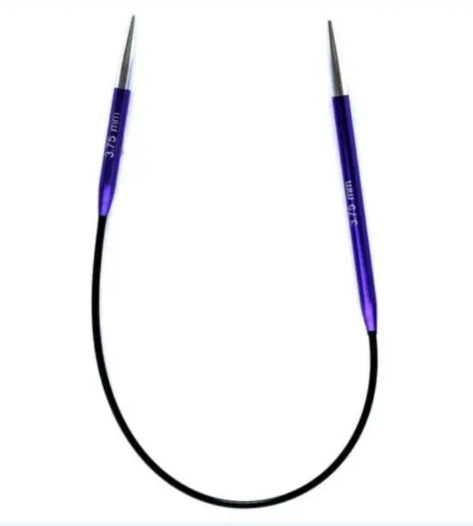 Круговые металлические спицы KnitPro Zing, 25 см фото