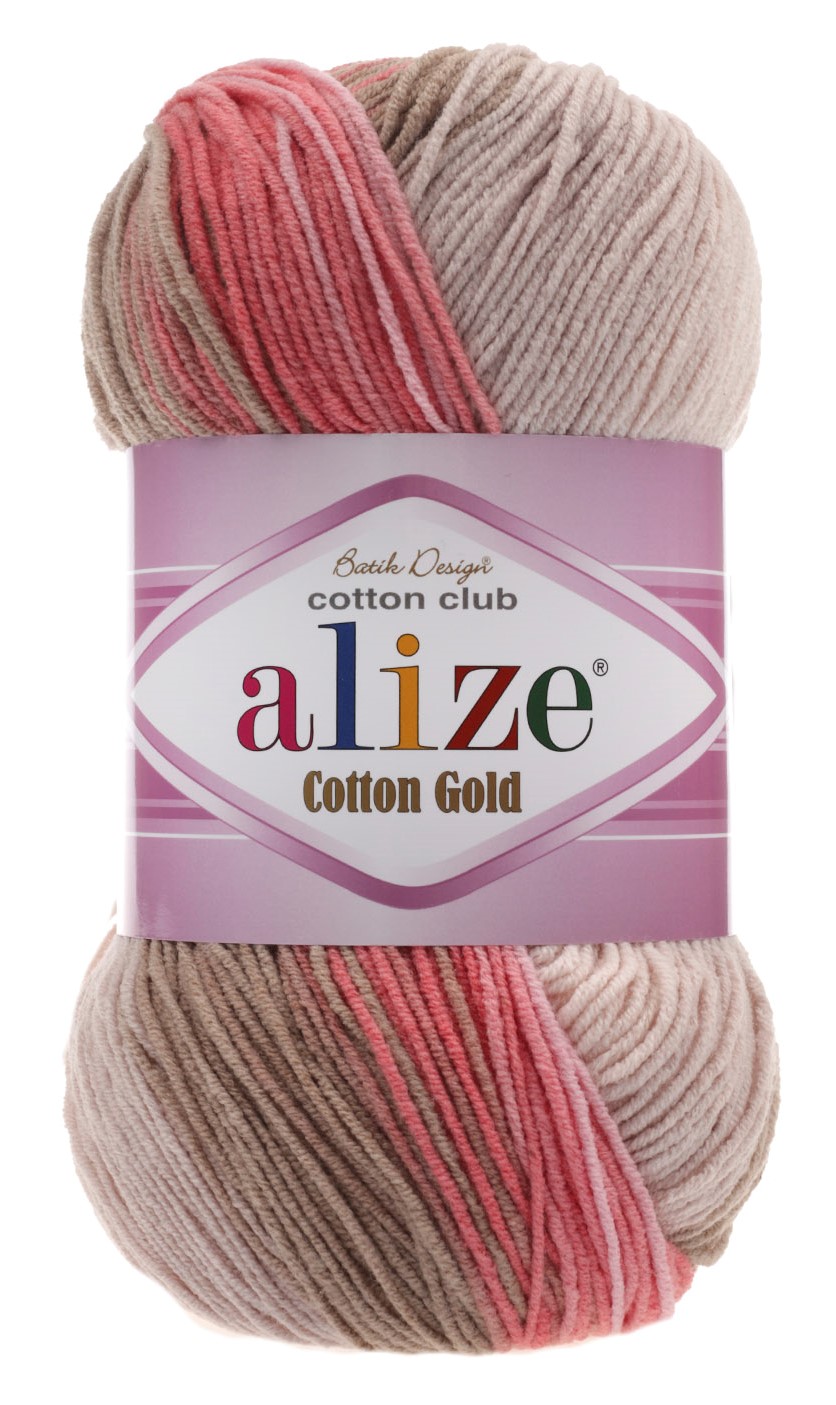 Пряжа Alize Cotton Gold Batik розово бурый купить в Москве, цены в интернет-магазине Yarn-Sale