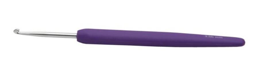 Алюминиевый крючок KnitPro Waves с мягкой ручкой. 3 мм. Арт.30905 фото