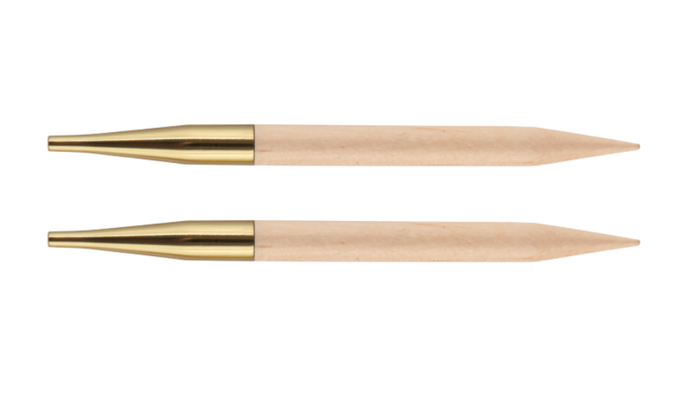 Съемные деревянные спицы без лески KnitPro Basix Birch, 2 шт, стандартной длины. 12 мм. Арт.35645 фото