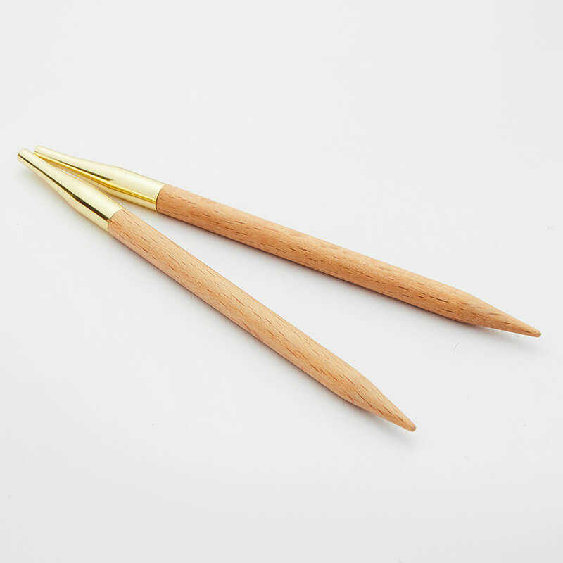 Съемные деревянные спицы без лески KnitPro Basix Birch, 2 шт, укороченные. 3,25 мм. Арт.35652 фото