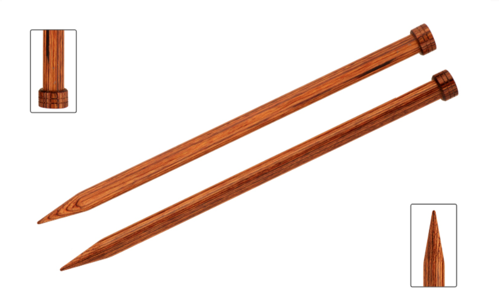 Прямые деревянные спицы KnitPro Ginger длиной 25 см. 5,5 мм. Арт.31148 фото
