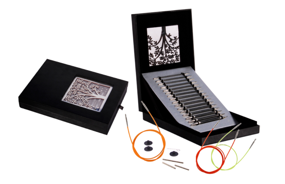 Набор съемных карбоновых спиц стандартной длины KnitPro Karbonz в подарочной коробке. Арт.41620 фото