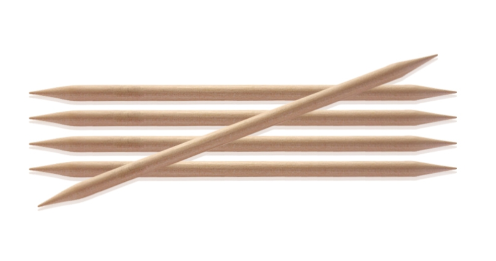 Чулочные деревянные спицы KnitPro Basix Birch, длина 20 см. 4 мм. Арт.35117 фото