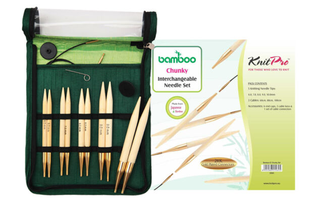 Набор съемных бамбуковых спиц стандартной длины KnitPro Bamboo Chunky set. Арт.22543 фото