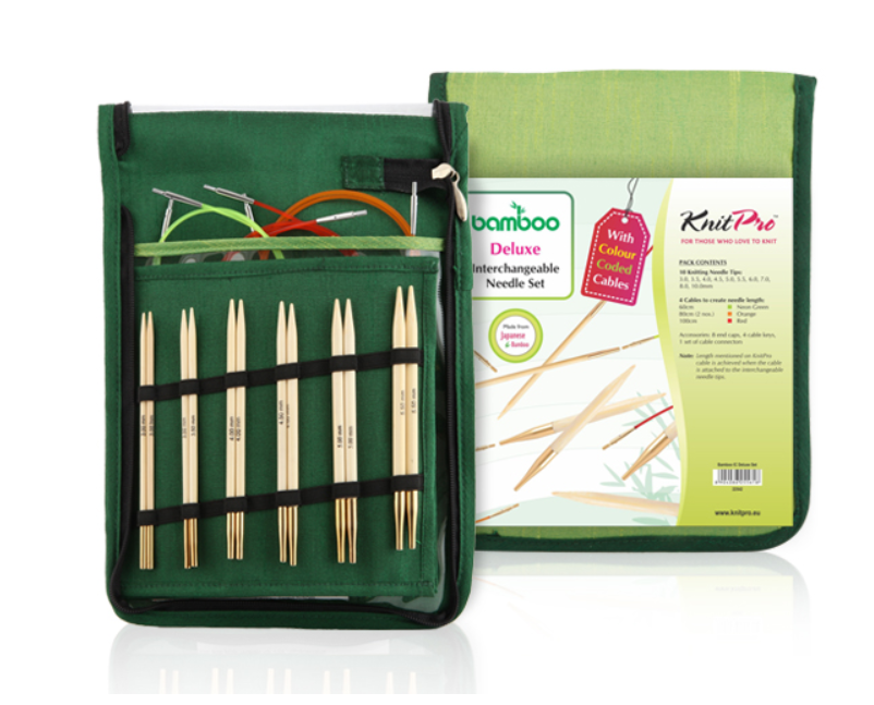 Набор съемных бамбуковых спиц стандартной длины KnitPro Bamboo Deluxe set. Арт.22542 фото