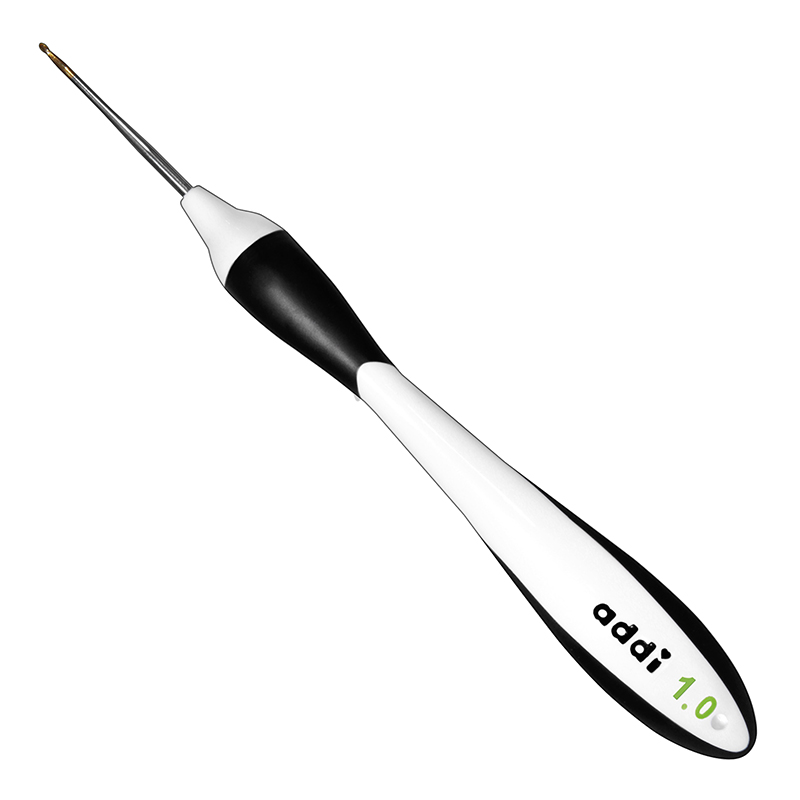 Крючок вязальный с эргономичной пластиковой ручкой Аddi Swing черный 16 см, №1 фото
