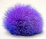 Меховой помпон №01 песец, 13 см, фиолетовый фото