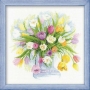 Набор для вышивания RIOLIS PREMIUM «Акварельные тюльпаны» (100/008) 30х30см фото